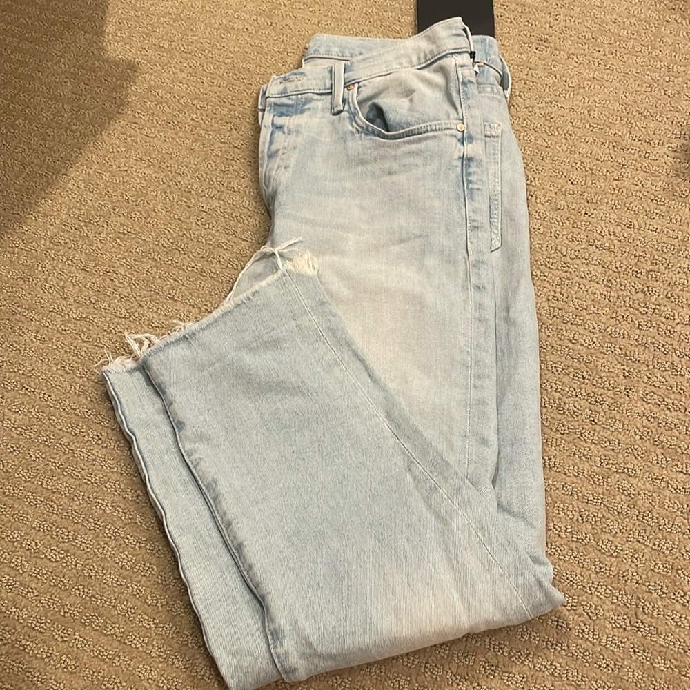 Mother Scrapped Cuff Ankle Fray